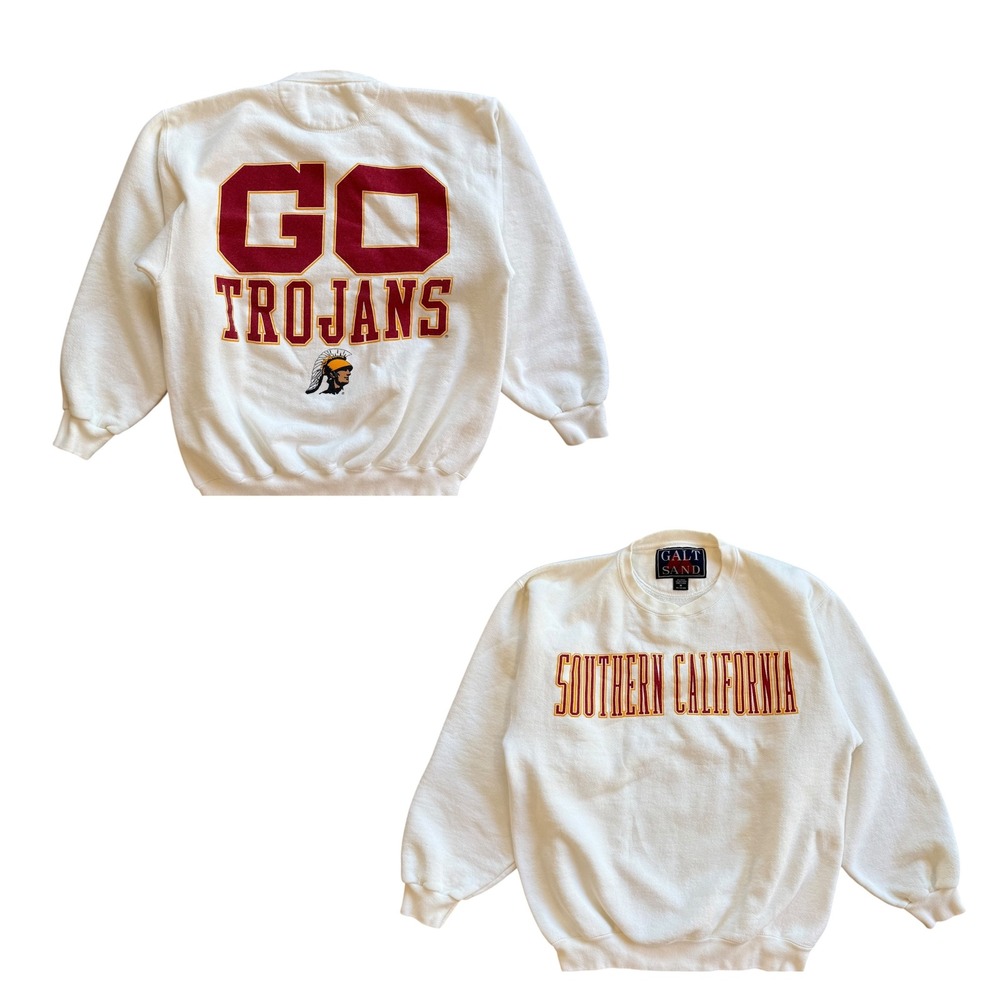Vintage Galt Sand USC Trojans Crewneck Sweatshirt‎ Southern California White M